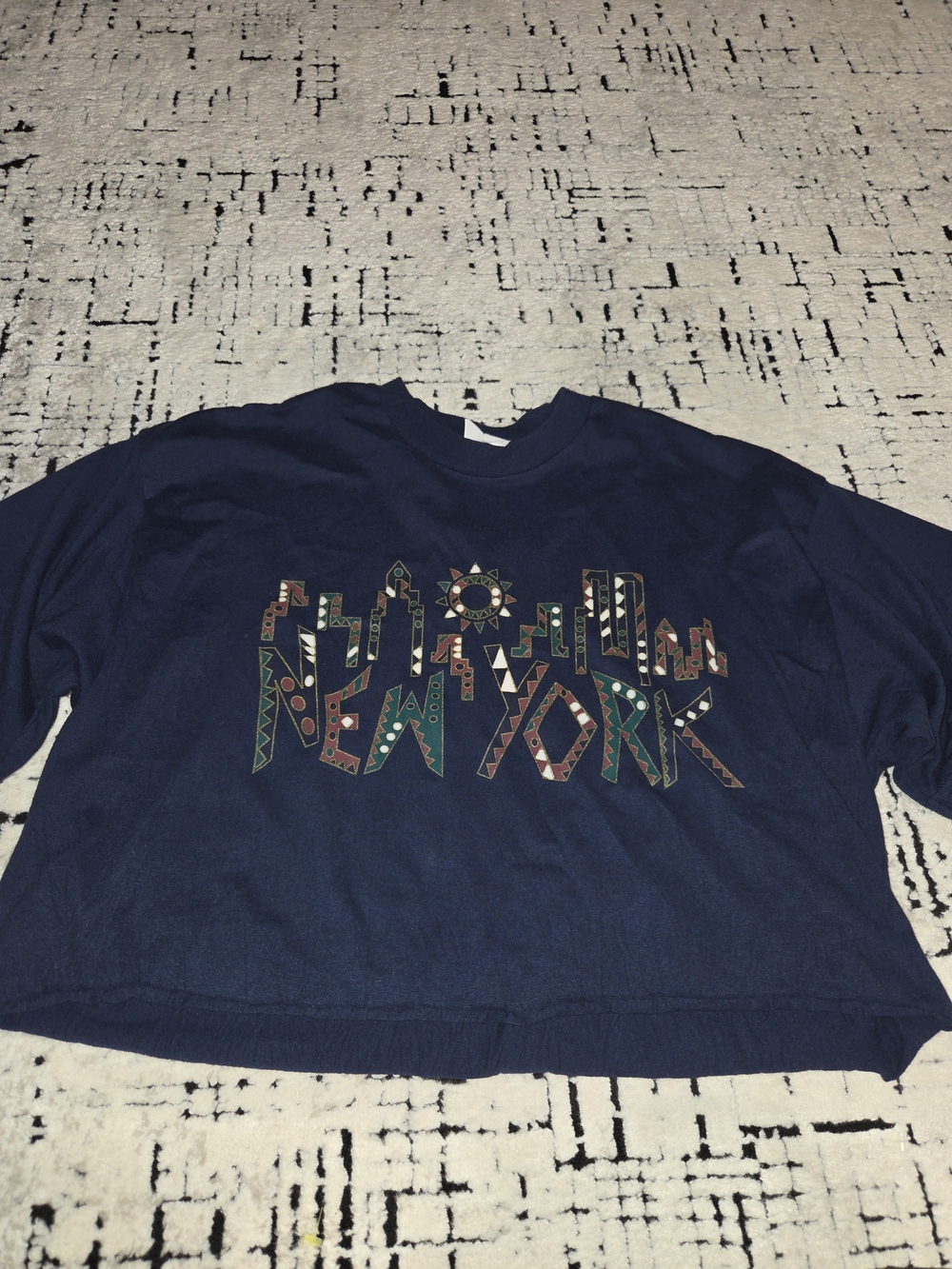 90s Jerzees Cropped Grapic T Shirt (New York) Size XL